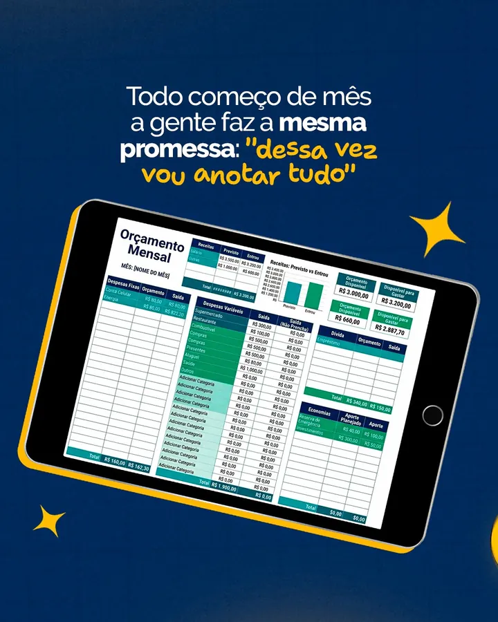 Todo começo de mês a gente faz a mesma promessa: dessa vez vou anotar tudo.