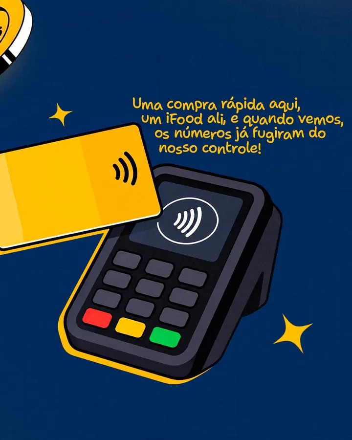 Uma compra rápida aqui, um iFood ali, e quando vemos, os números já fugiram do nosso controle.