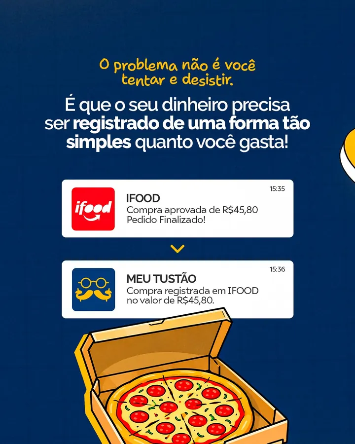 O problema não é você tentar e desistir. É que o seu dinheiro precisa ser registrado de uma forma tão simples quanto você gasta.
